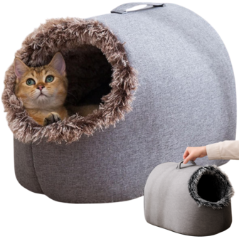 Interactief Kattenspeelgoed met Lichtgevende Staartmuis - USB Oplaadbaar - Wit