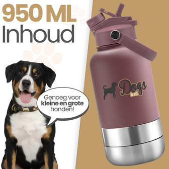 Dogs&Co®  Geïsoleerde Draagbare Drinkfles Roze