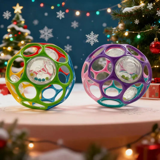 Soft Baby Grasping Ball Rattles with Bell Ball Early Education Educational Sensory Toy Random Color）