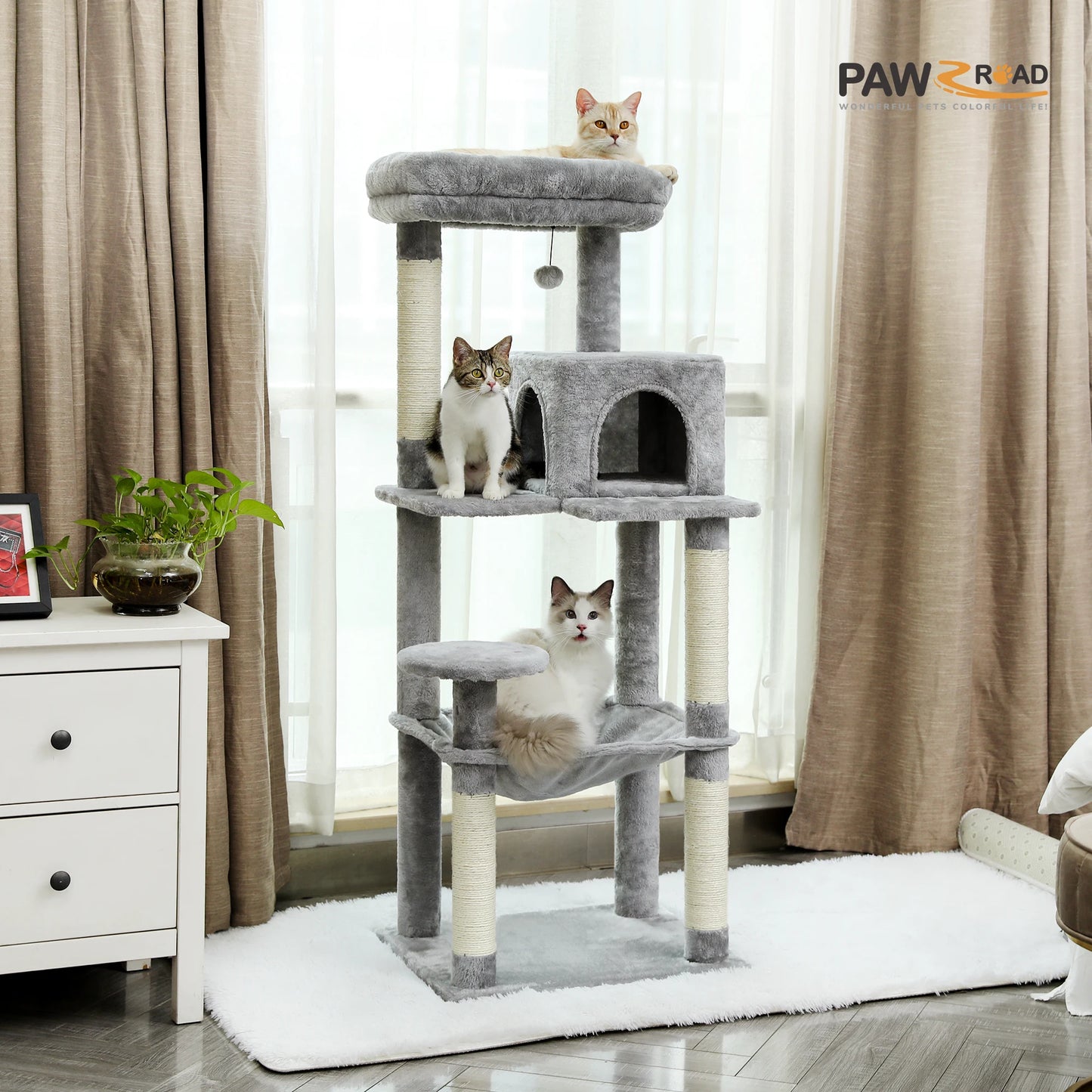 Luxe Katten Krabpaal – Klimboom met Meerdere Niveaus