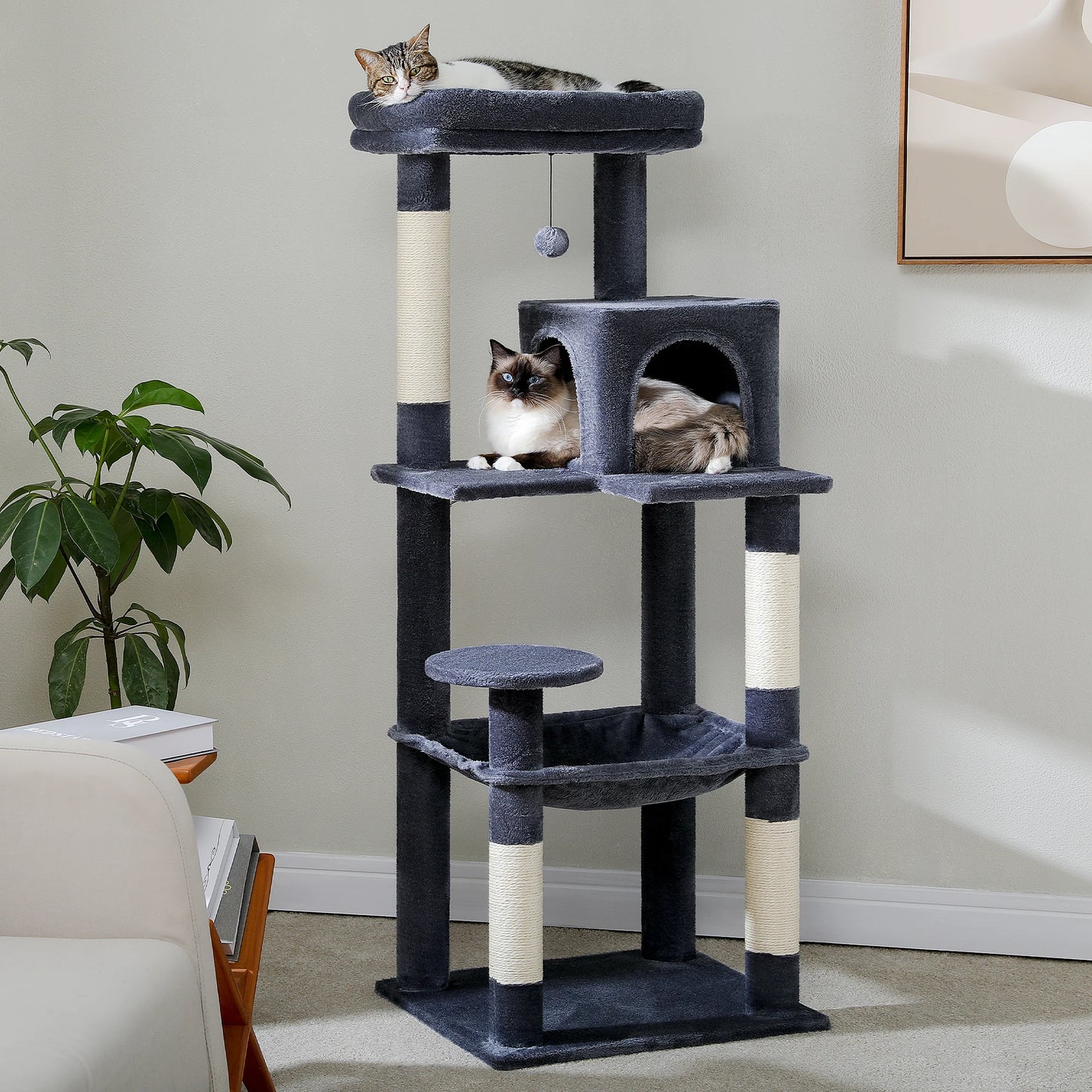 Luxe Katten Krabpaal – Klimboom met Meerdere Niveaus