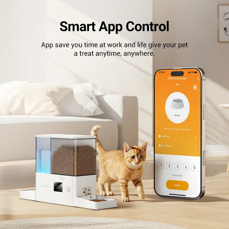 Slimme Automatische Voerbak met App – Altijd Op Tijd Voeding voor Katten & Honden
