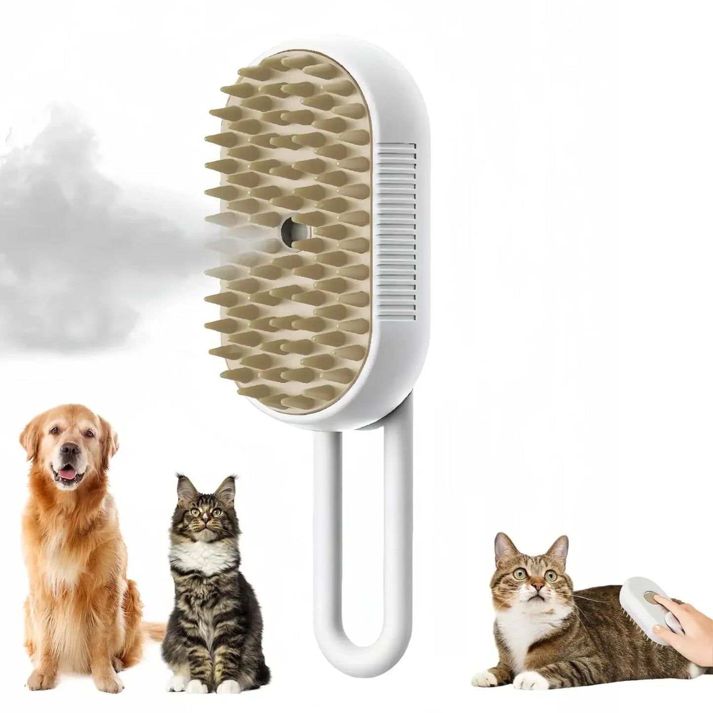 SteamBrush – Professionele Stoom Borstel voor Honden & Katten